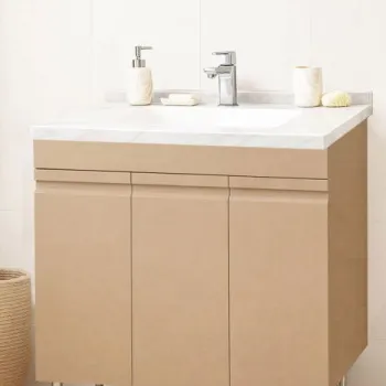 Set Baza front MDF si Lavoar seria 886, montat, 80 cm, cappuccino imagine