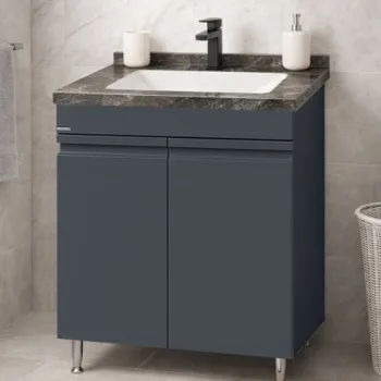 Set Baza front MDF si Lavoar seria 886, montata, 60 cm, antracit imagine