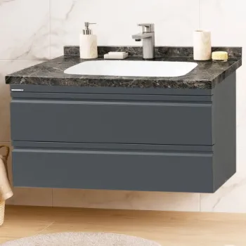 Set Baza front MDF si Lavoar seria 886, suspendata, cu sertare, montat, 100 cm, antracit imagine