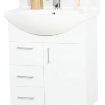 Set Baza si Lavoar seria 005, cu sertare, eco, 65 cm, cu sertare, alb imagine