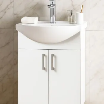 Set Baza si Lavoar seria 005, eco, montata, 50 cm, alb imagine