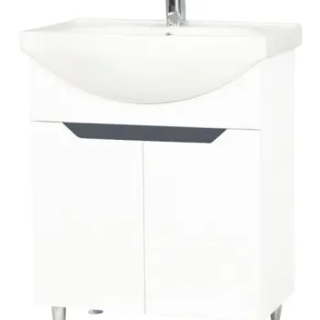 Set baza si lavoar seria 050, 65 cm, alb + antracit imagine