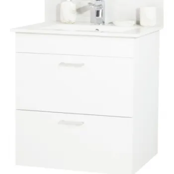 Set Baza si Lavoar seria 067, suspendata cu sertare, 50 cm, alb imagine