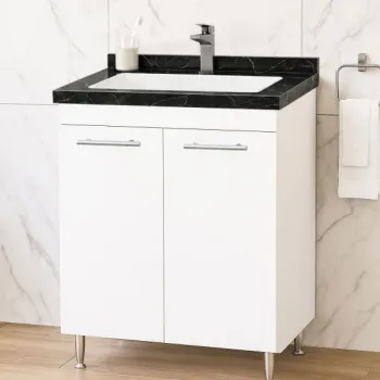 Set Baza si Lavoar seria 867, 60 cm, alb + negru imagine