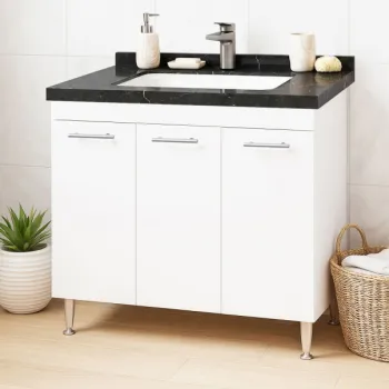 Set Baza si Lavoar seria 867, 80 cm, alb + negru imagine