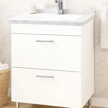 Set Baza si Lavoar seria 867, cu sertare, 60 cm, alb imagine
