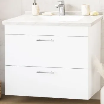 Set Baza si Lavoar seria 867, suspendata, cu sertare, 80 cm, alb imagine