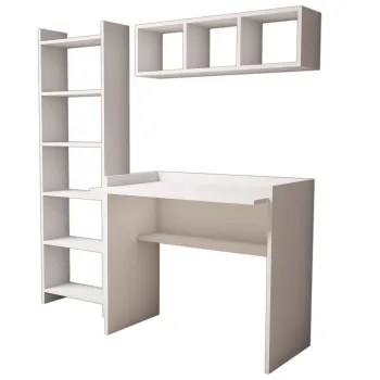 Set birou si biblioteca MATILDA, 3 piese, alb imagine