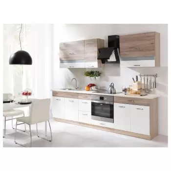 Set Bucatarie ECONO A, L 270, 8 corpuri, blat termorezistent, corp sonoma, fronturi sanremo + alb lucios imagine
