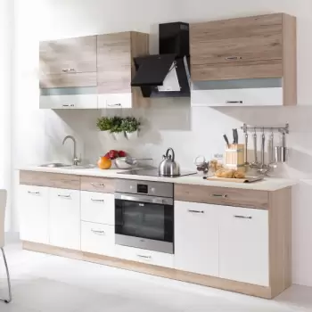 Set Bucatarie ECONO C, L 260, 8 corpuri, blat termorezistent, corp sonoma, fronturi sanremo + alb lucios imagine