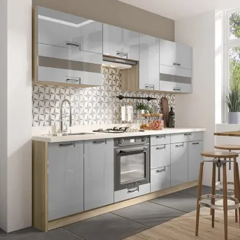 Set Bucatarie FAVORIT A Plus LATTE, L 270, 8 corpuri, corp sonoma, froturi latte lucios imagine