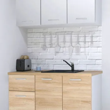 Set bucatarie GERMANIA 120 cm, 4 corpuri, 1 sertar, blat gros, sonoma + alb imagine