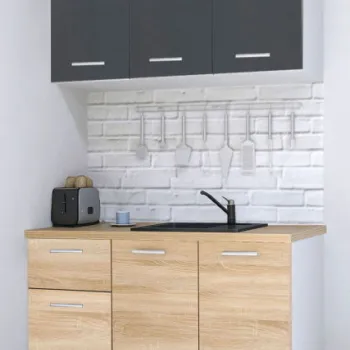 Set bucatarie GERMANIA 120 cm, 4 corpuri, 1 sertar, blat gros, sonoma + antracit imagine