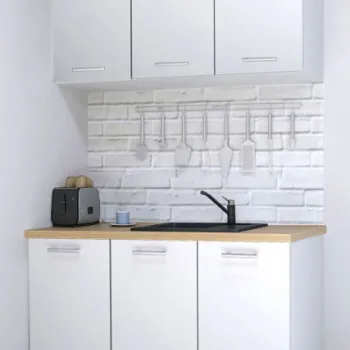 Set bucatarie GERMANIA 120 cm, 4 corpuri, blat gros, alb imagine