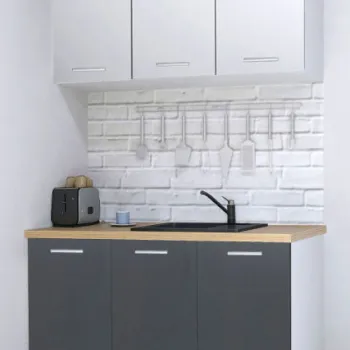 Set bucatarie GERMANIA 120 cm, 4 corpuri, blat gros, antracit + alb imagine