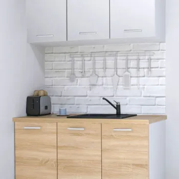 Set bucatarie GERMANIA 120 cm, 4 corpuri, blat gros, sonoma + alb imagine