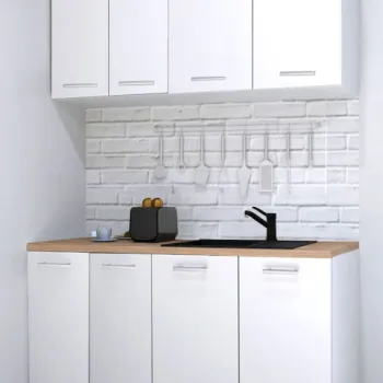 Set bucatarie GERMANIA 140 cm, 4 corpuri, blat gros, alb imagine