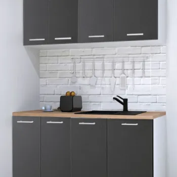 Set bucatarie GERMANIA 140 cm, 4 corpuri, blat gros, antracit imagine