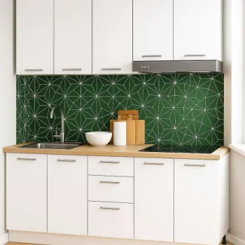 Set bucatarie GERMANIA 160 cm, 6 corpuri, 3 sertare, blat gros, alb imagine