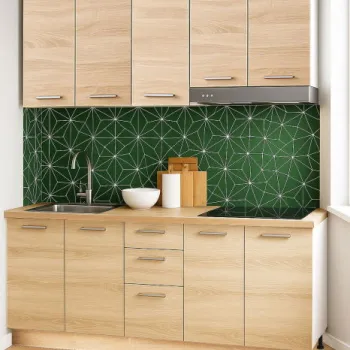 Set bucatarie GERMANIA 160 cm, 6 corpuri, 3 sertare, blat gros, sonoma imagine