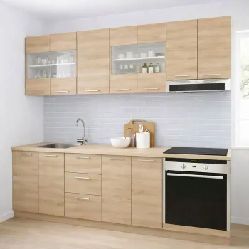 Set bucatarie GERMANIA 220 cm, 8 corpuri, corp cuptor, 3 sertare, blat gros, sonoma imagine