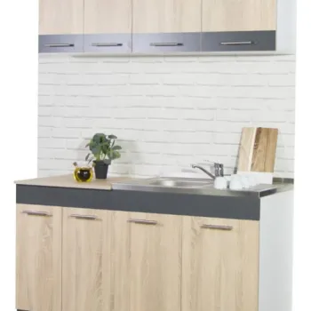 Set bucatarie SARONA 140 cm, 4 corpuri, blat PAL, sonoma + antracit imagine