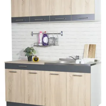 Set bucatarie SARONA 160.02 cm, 4 corpuri, blat PAL, sonoma + antracit imagine