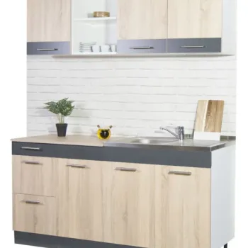 Set bucatarie SARONA 160 cm, 4 corpuri, blat PAL, sonoma + antracit imagine