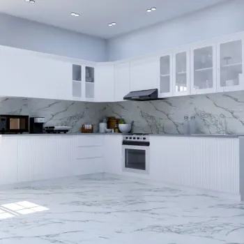 Set bucatarie SPACE COLT 300x250 cm, alb rustic imagine