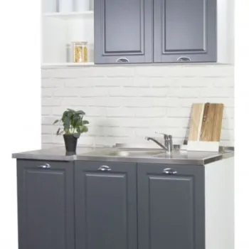 Set bucatarie SQUARE 120 cm, 2 corpuri, blat termorezistent, fronturi MDF, antracit imagine