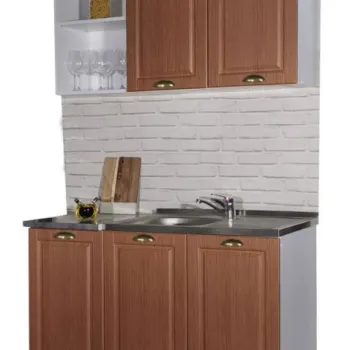 Set bucatarie SQUARE 120 cm, 4 corpuri, blat termorezistent, fronturi MDF, stejar antichizat imagine