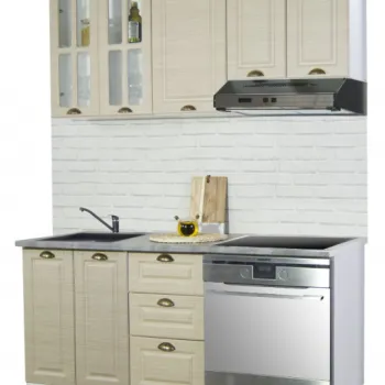 Set bucatarie SQUARE 160 cm, 6 corpuri, blat termorezistent, fronturi MDF, fag imagine