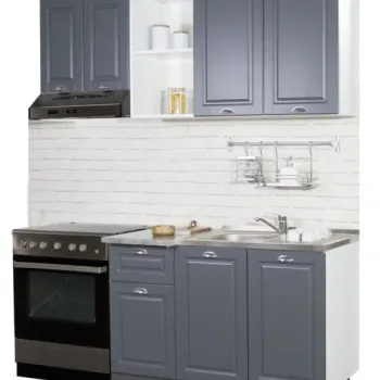 Set bucatarie SQUARE 180 cm, 3 corpuri, blat termorezistent, fronturi MDF, antracit imagine