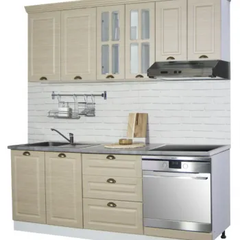 Set bucatarie SQUARE 200.01 cm, 6 corpuri, sertare, blat termorezistent, fronturi MDF, fag rustic imagine