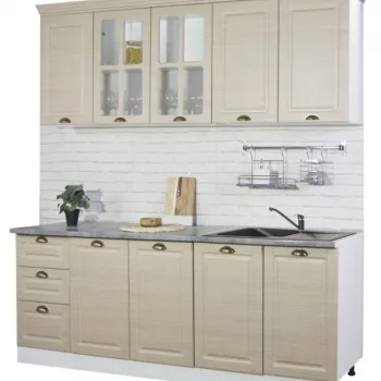 Set bucatarie SQUARE 200 cm, 6 corpuri, blat termorezistent, fronturi MDF, fag imagine