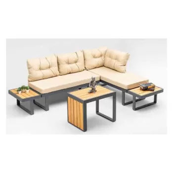 Set de gradina LEGO, coltar + masa, gri, 60x139.5x81 cm imagine