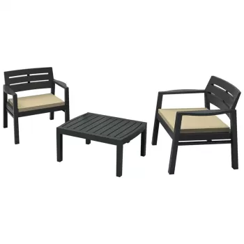 Set gradina cu masuta + 2 fotolii cu perna imagine