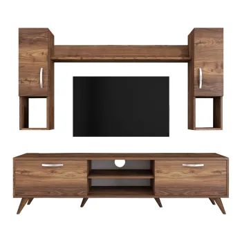 Set Living M27, comoda TV si corpuri suspendate, nuc, 180x35x48,6 cm imagine