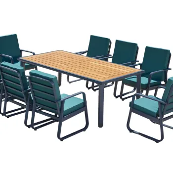 Set masa si scaune gradina MILANO, antracit + natural, 235x105x75 cm imagine