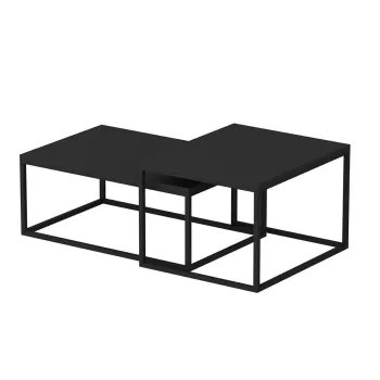 Set masuta de cafea LEKA, negru, 72x37x45 cm imagine