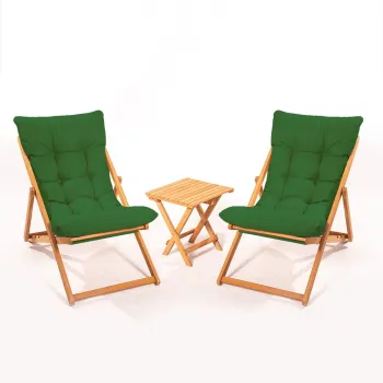 Set masuta si scaune gradina MY005, 3 piese, verde + natural, 59x44x90 cm imagine