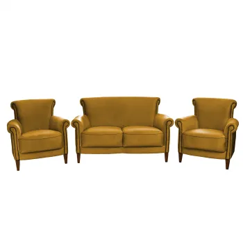 Set YORK 3-1-1, canapea fixa 2 locuri si 2 fotolii fixe, mustar imagine