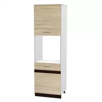 Soldat 60 cu gol cuptor YANA, 2 usi, corp alb, fronturi sonoma deschis + inchis, 60x60x200 cm imagine