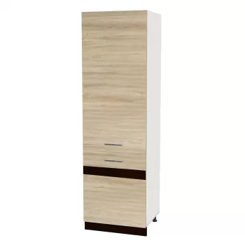 Soldat 60 YANA, 2 usi, corp alb, fronturi sonoma deschis + inchis, 60x60x200 cm imagine