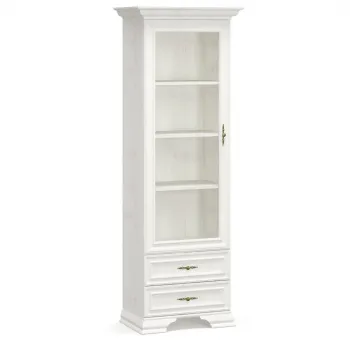 Vitrina IRYS, 1 usa, 2 sertare, geam, pin anderson, 70,3x43x197,6 cm imagine