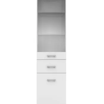 Vitrina TOP MIX, 2 usi, 1 sertar, geam, alb, 40x33x183 cm imagine