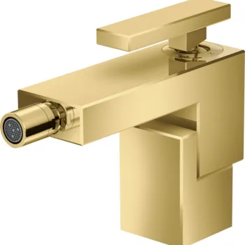 Baterie bideu auriu lucios cu ventil click-clack inclus Hansgrohe Axor Edge imagine
