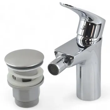 Baterie bideu crom lucios cu ventil click-clack, Cersanit Taxo imagine