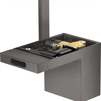 Baterie bideu crom negru periat cu ventil click-clack inclus Hansgrohe Axor MyEdition imagine