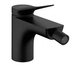 Baterie bideu culoare negru mat cu ventil inclus Hansgrohe Vivenis 75200670 imagine